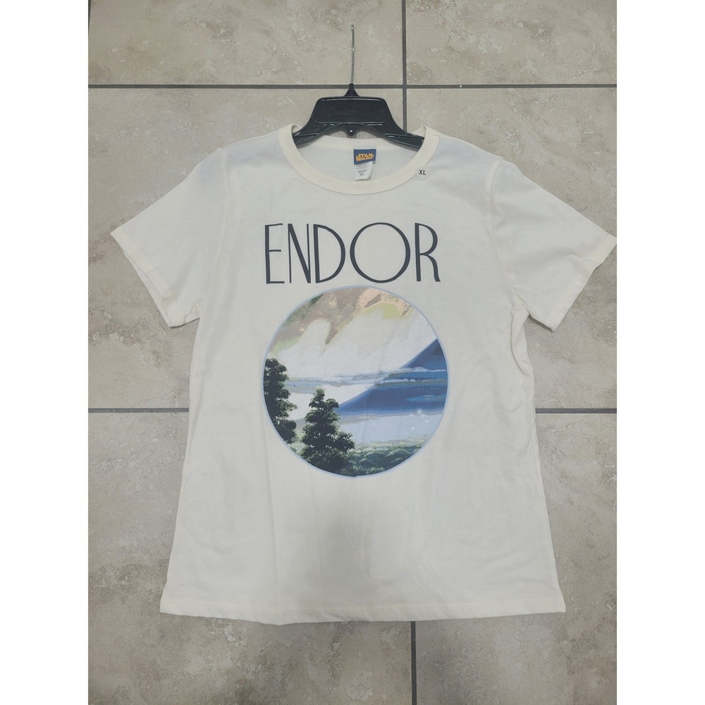 Star Wars Endor T-Shirt Graphic Tee White XL Extra Large